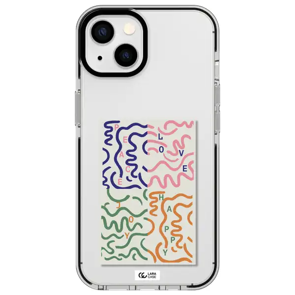 Peace,Love,Joy,Happy Apple iPhone 13 impact black border Case