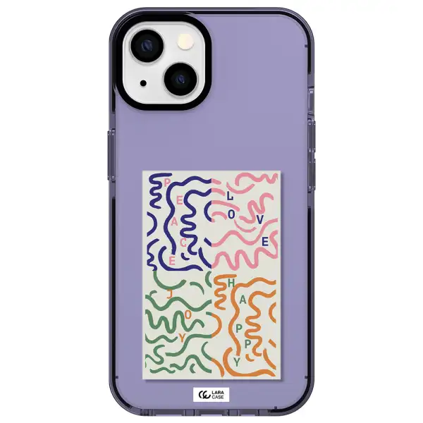 Peace,Love,Joy,Happy Apple iPhone 13 impact Lilac Case