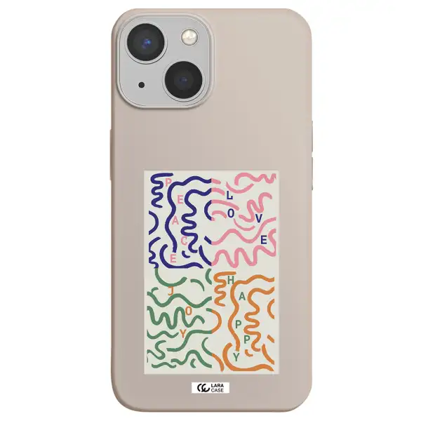 Peace,Love,Joy,Happy Apple iPhone 13 mini Silicone Stone Case