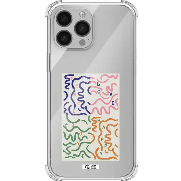 Peace,Love,Joy,Happy Apple iPhone 13 Pro Max Clear PC Case