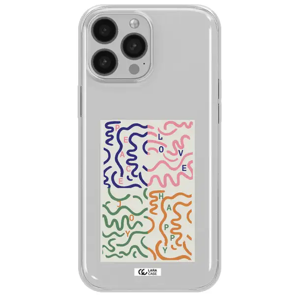 Peace,Love,Joy,Happy Apple iPhone 13 Pro Max Clear TPU Case