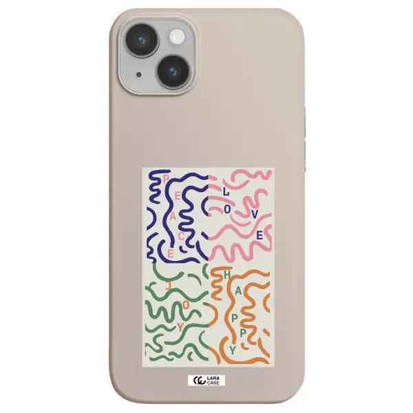 Peace,Love,Joy,Happy Apple iPhone 14 plus Silicone Stone Case
