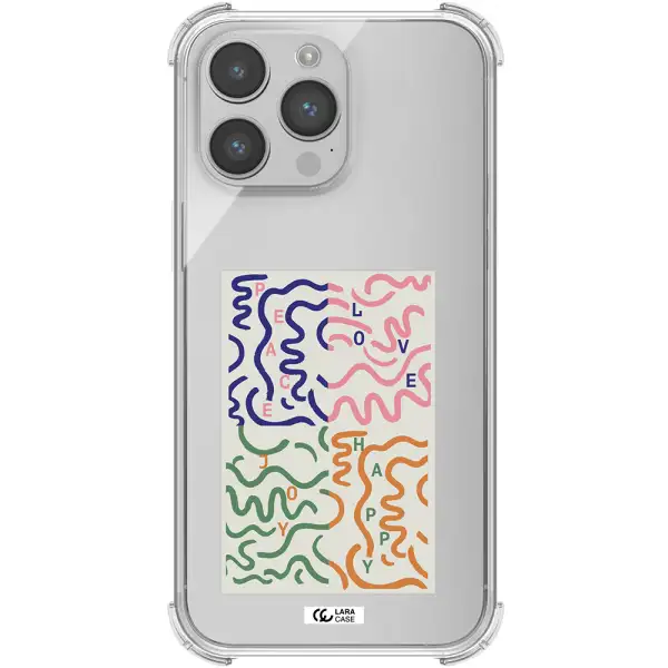 Peace,Love,Joy,Happy Apple iPhone 14 pro max Clear PC Case