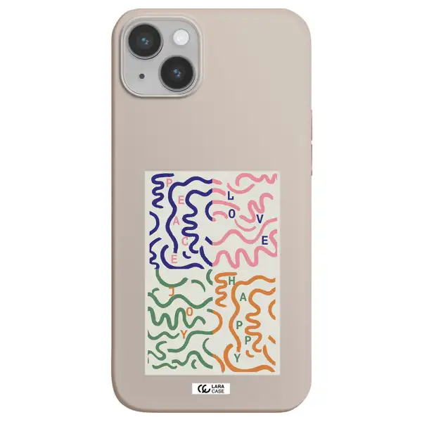 Peace,Love,Joy,Happy Apple iPhone 14 Silicone Stone Case