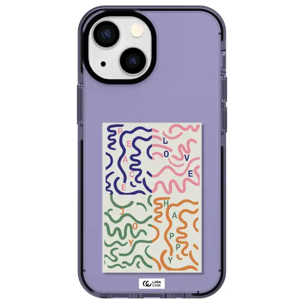 Peace,Love,Joy,Happy Apple iPhone 15 impact Lilac Case