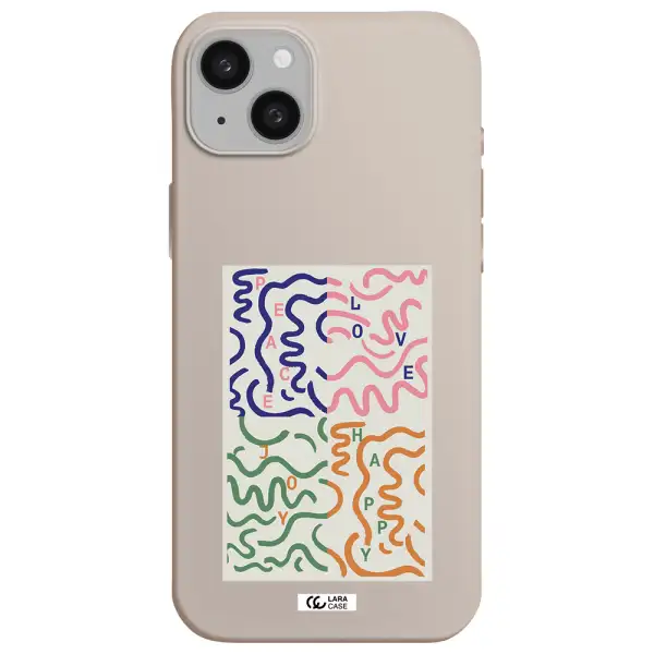 Peace,Love,Joy,Happy Apple iphone 15 plus Silicone Stone Case