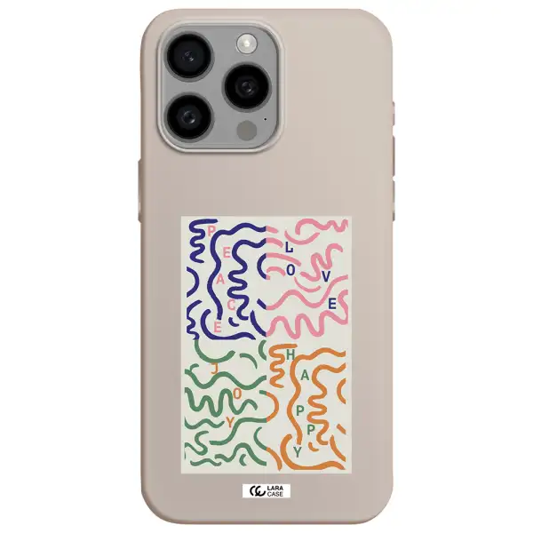 Peace,Love,Joy,Happy Apple Iphone 15 Pro max Silicone Stone Case