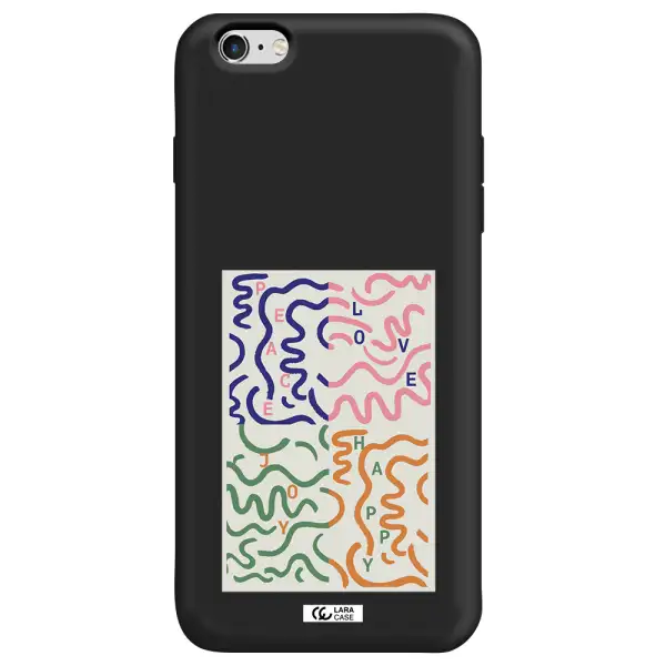 Peace,Love,Joy,Happy Apple iPhone 6 s plus Silicone black Case