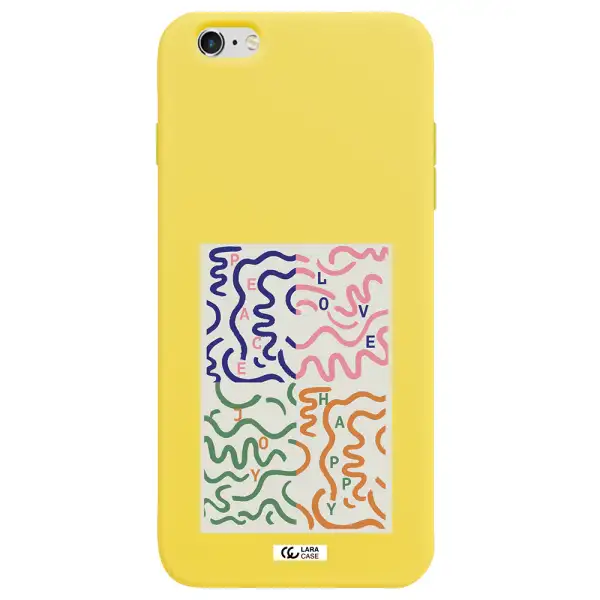 Peace,Love,Joy,Happy Apple iPhone 6 s plus Silicone canary yellow Case