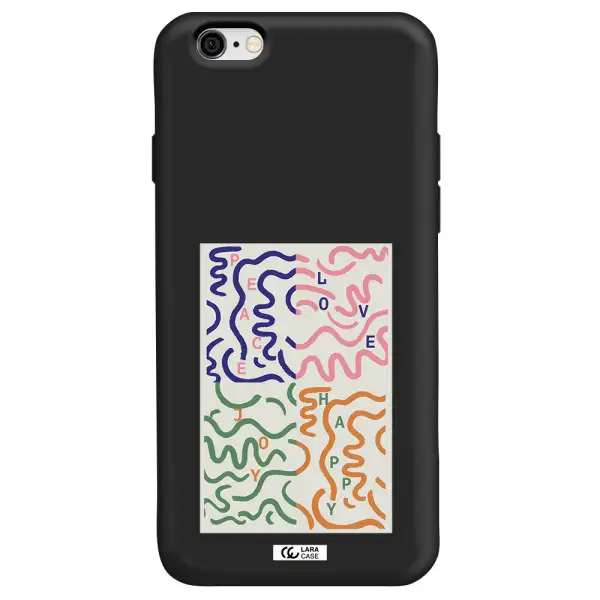 Peace,Love,Joy,Happy Apple iPhone 6 Silicone black Case