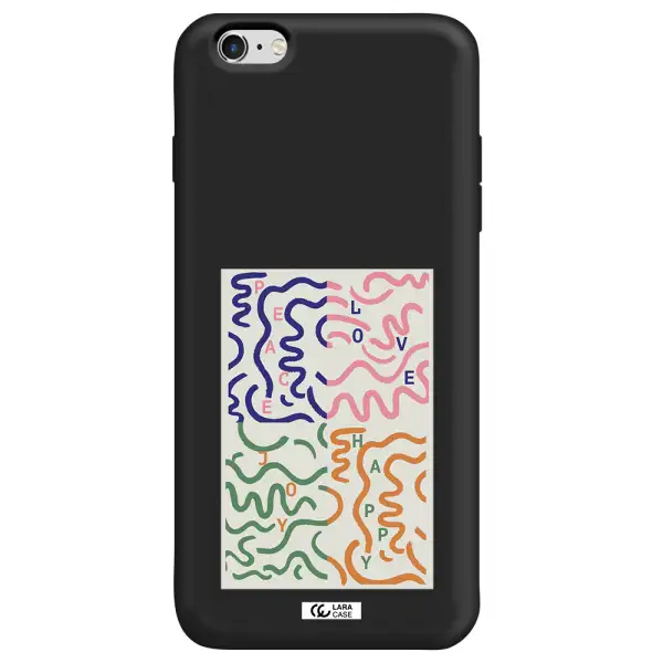 Peace,Love,Joy,Happy Apple iPhone 6S Silicone black Case