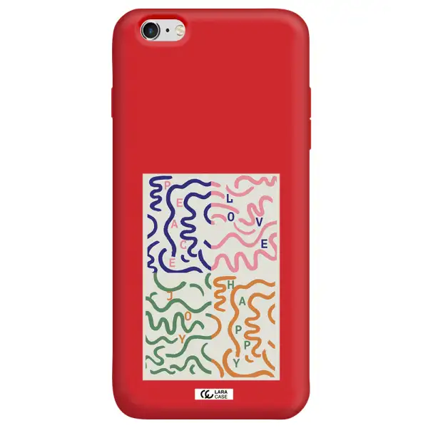 Peace,Love,Joy,Happy Apple iPhone 6S Silicone Imperial Red Case