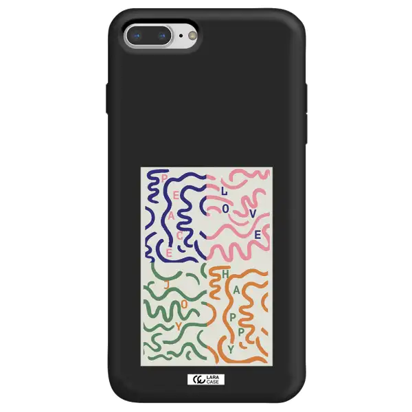 Peace,Love,Joy,Happy Apple iPhone 7 plus Silicone black Case