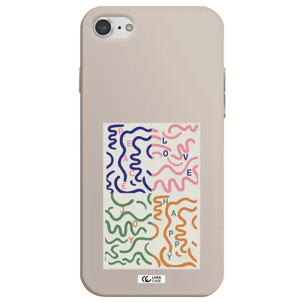 Peace,Love,Joy,Happy Apple iPhone 7 Silicone Stone Case