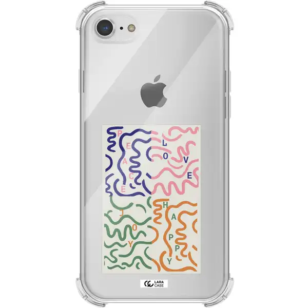 Peace,Love,Joy,Happy Apple iPhone 8 Clear PC Case