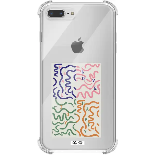 Peace,Love,Joy,Happy Apple iPhone 8 plus Clear PC Case