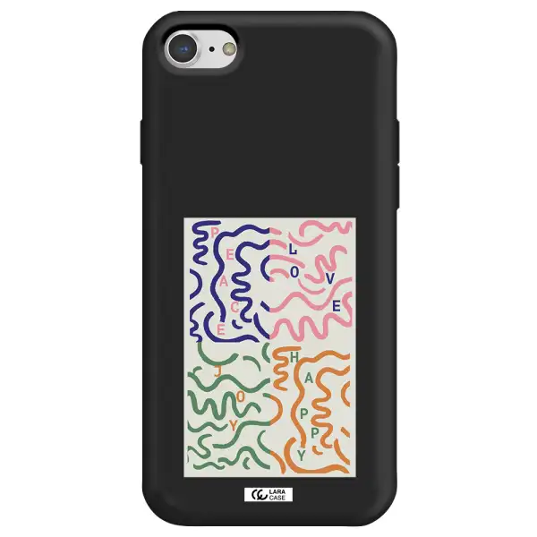 Peace,Love,Joy,Happy Apple iPhone 8 Silicone black Case