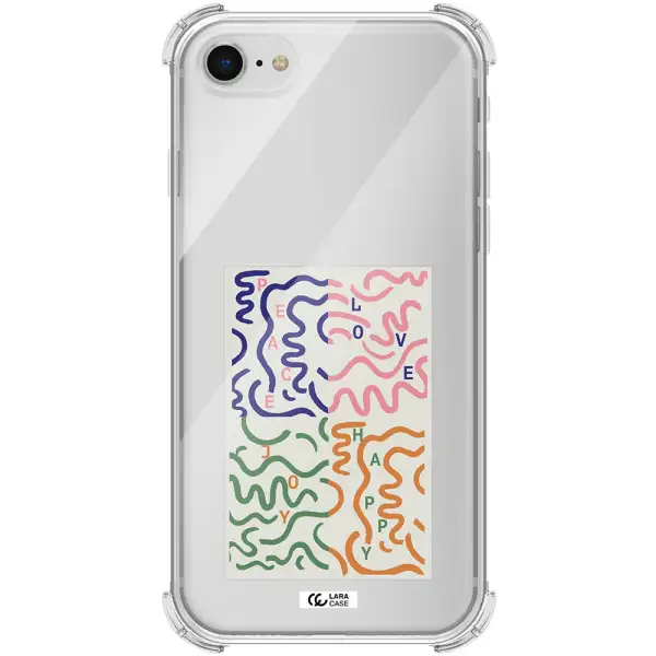Peace,Love,Joy,Happy Apple iPhone se 2020 Clear PC Case