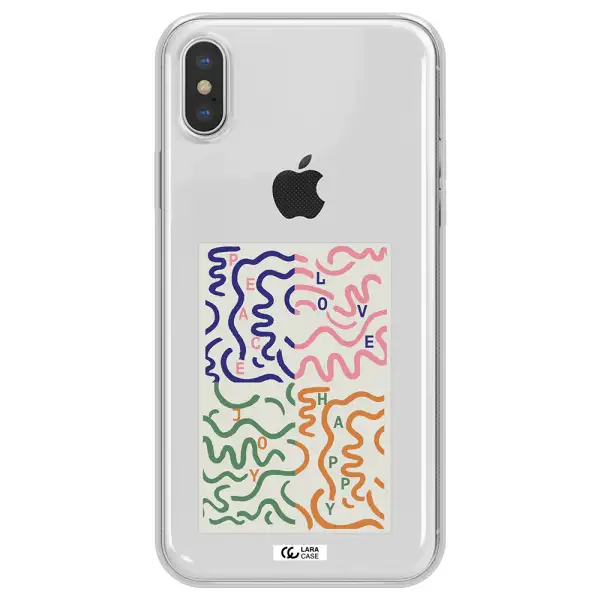 Peace,Love,Joy,Happy Apple iPhone X Clear TPU Case