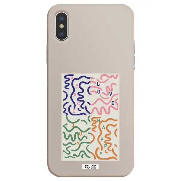 Peace,Love,Joy,Happy Apple iPhone XS Silicone Stone Case