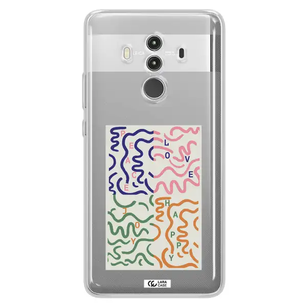 Peace,Love,Joy,Happy Huawei Mate 10 Clear TPU Case