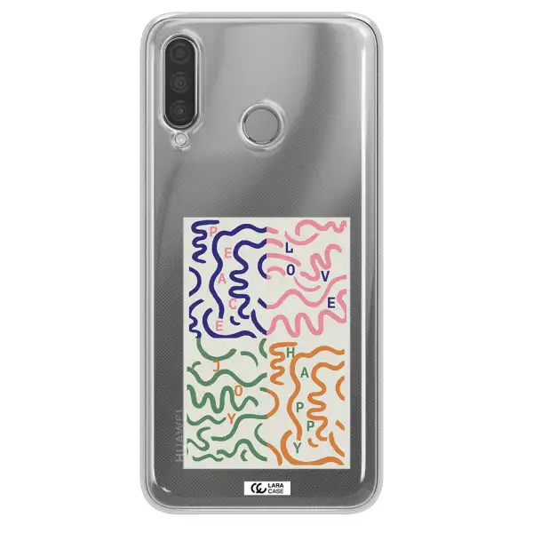 Peace,Love,Joy,Happy Huawei P30 Lite Clear TPU Case