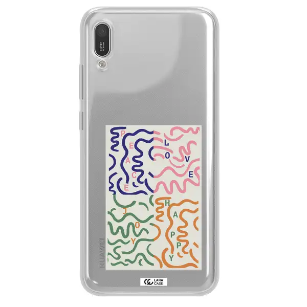 Peace,Love,Joy,Happy Huawei Y6 Pro 2019 Clear TPU Case