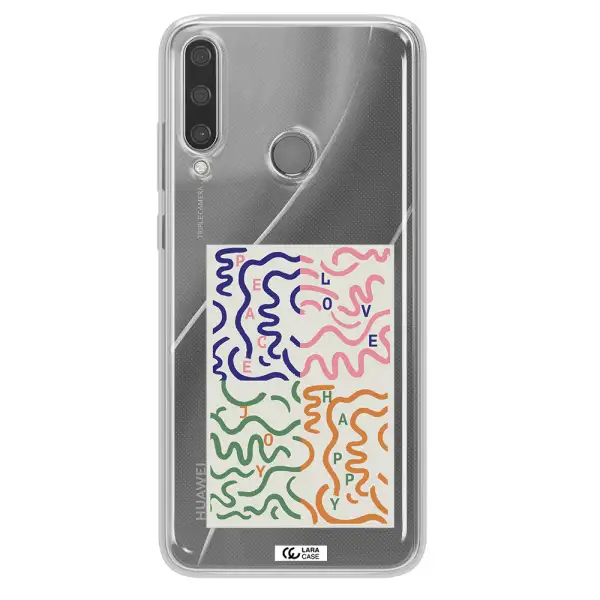Peace,Love,Joy,Happy Huawei Y6P Clear TPU Case