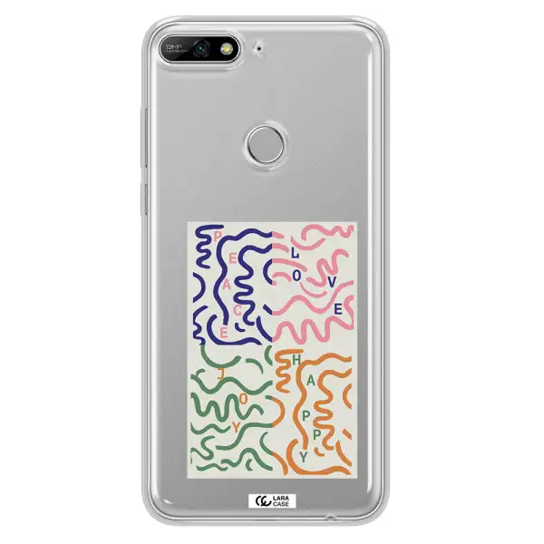 Peace,Love,Joy,Happy Huawei Y7 2018 Clear TPU Case