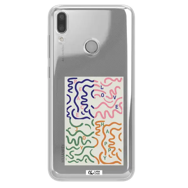 Peace,Love,Joy,Happy Huawei Y7 2019 Clear TPU Case