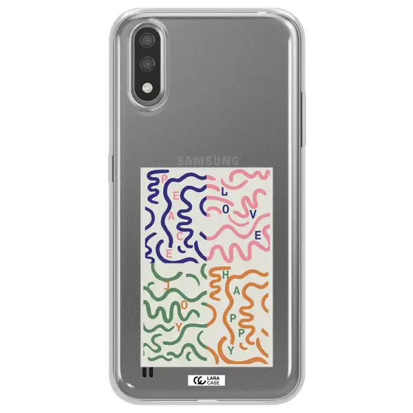 Peace,Love,Joy,Happy Samsung A01 Clear TPU Case