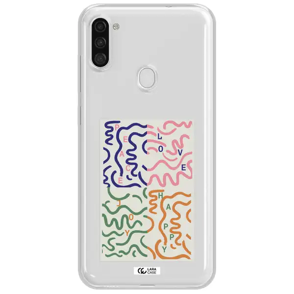 Peace,Love,Joy,Happy Samsung A11 Clear TPU Case