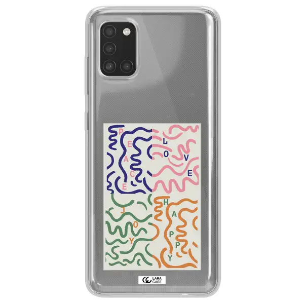 Peace,Love,Joy,Happy Samsung A31 Clear TPU Case
