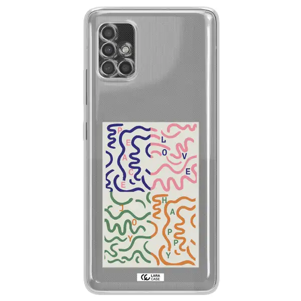 Peace,Love,Joy,Happy Samsung A40S Clear Tpu Case