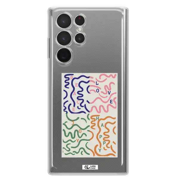 Peace,Love,Joy,Happy Samsung S 22 Ultra Clear TPU Case