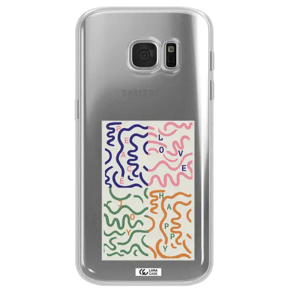 Peace,Love,Joy,Happy Samsung S 7 Clear TPU Case