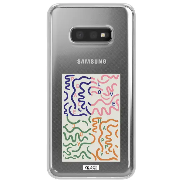 Peace,Love,Joy,Happy Samsung S10e Clear TPU Case