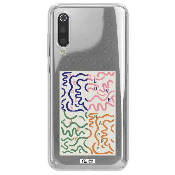 Peace,Love,Joy,Happy Xiaomi Mi 9 Clear TPU Case