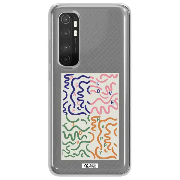 Peace,Love,Joy,Happy Xiaomi Mi Note 10 Lite Clear TPU Case