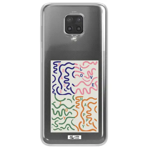 Peace,Love,Joy,Happy Xiaomi Note 9 Pro Clear TPU Case