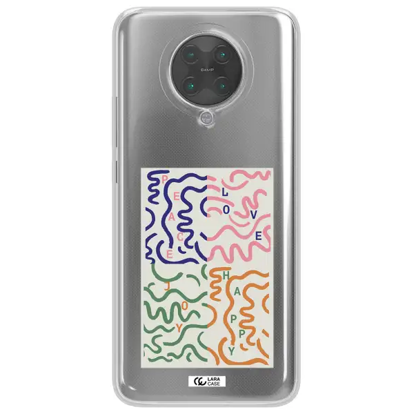 Peace,Love,Joy,Happy Xiaomi Poco F2 Pro Clear TPU Case