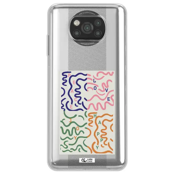 Peace,Love,Joy,Happy Xiaomi Poco X3 Clear TPU Case
