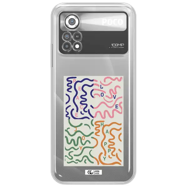 Peace,Love,Joy,Happy Xiaomi Poco X4 Pro Clear TPU Case