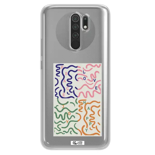 Peace,Love,Joy,Happy Xiaomi Redmi 9 Clear TPU Case