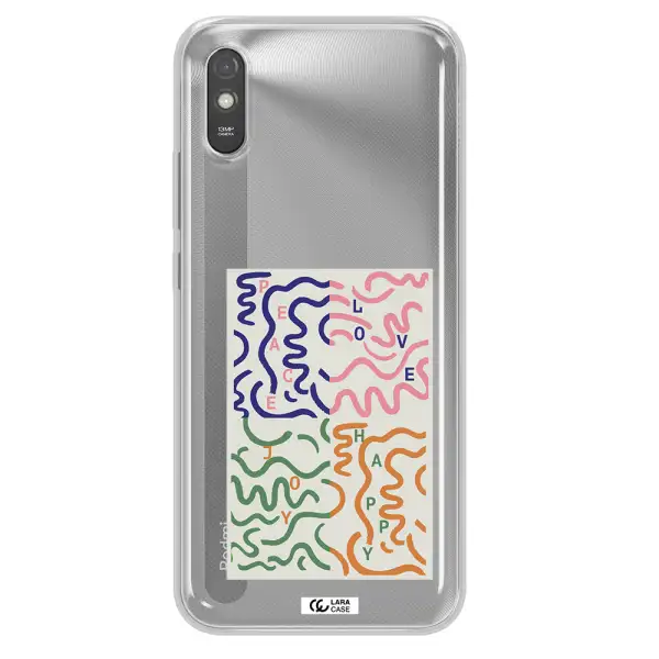 Peace,Love,Joy,Happy Xiaomi Redmi 9A Clear TPU Case