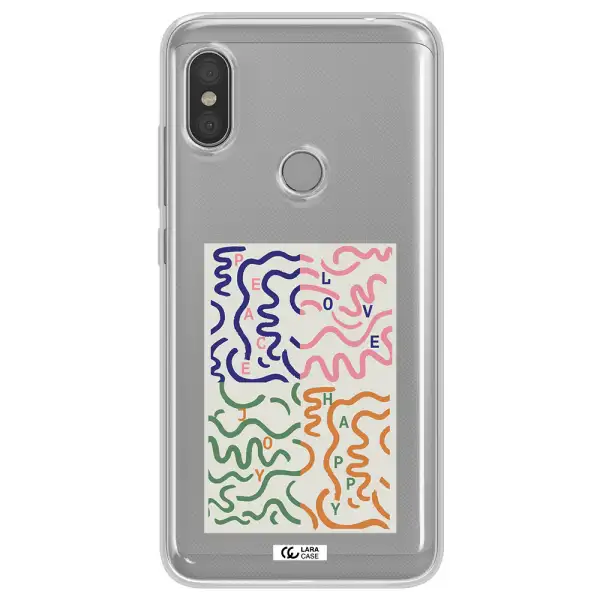 Peace,Love,Joy,Happy Xiaomi Redmi Note 6 Pro Clear TPU Case