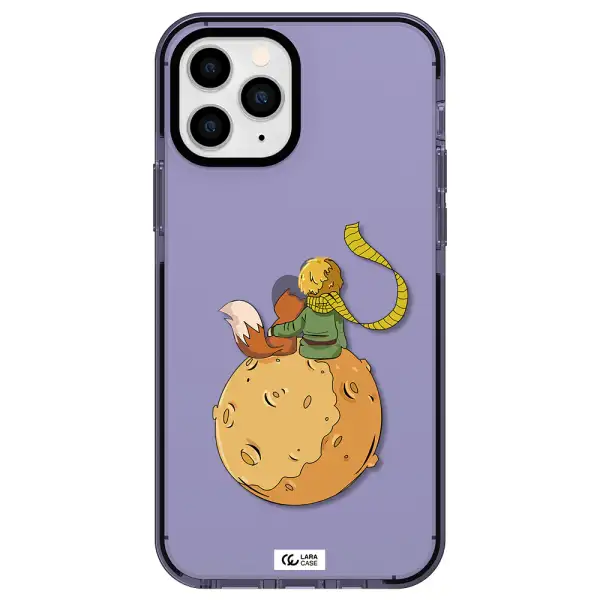 a cartoon of a fox and a fox sitting on a planet Apple iPhone 11 pro max impact Lilac Case