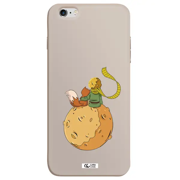 a cartoon of a fox and a fox sitting on a planet Apple iPhone 6 s plus Silicone Stone Case