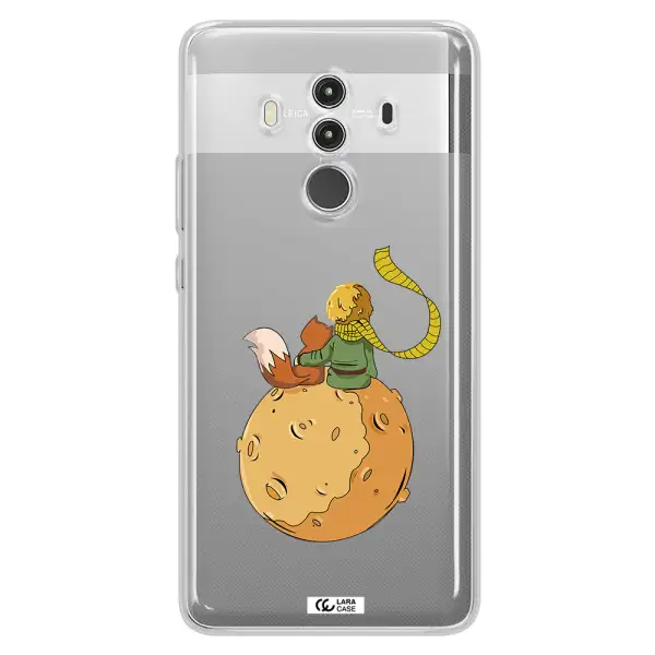 a cartoon of a fox and a fox sitting on a planet Huawei Mate 10 Clear TPU Case
