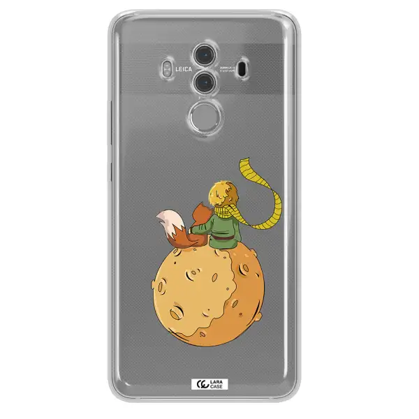 a cartoon of a fox and a fox sitting on a planet Huawei Mate 10 Pro Clear TPU Case